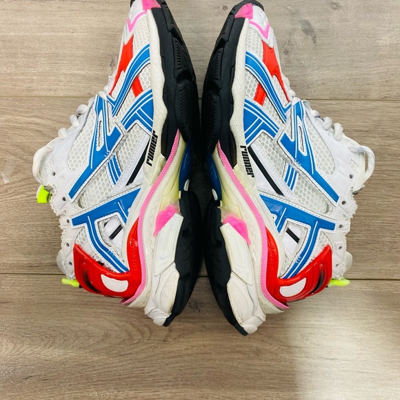 Use men BALENCIAGA Runner Multicolor Low Top Sneakers size 8 no box - Picture 12 of 16